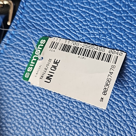 Blue leather handbag - Picture 4 of 4